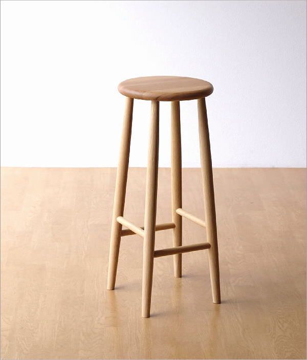 ハイスツール 天然木 無垢材 オーク 木製スツール ウッドスツール キッチンスツール シンプル ナチュラルウッドのハイスツール オーク 65 MARWIL-DEMENAGEMENTS_CH