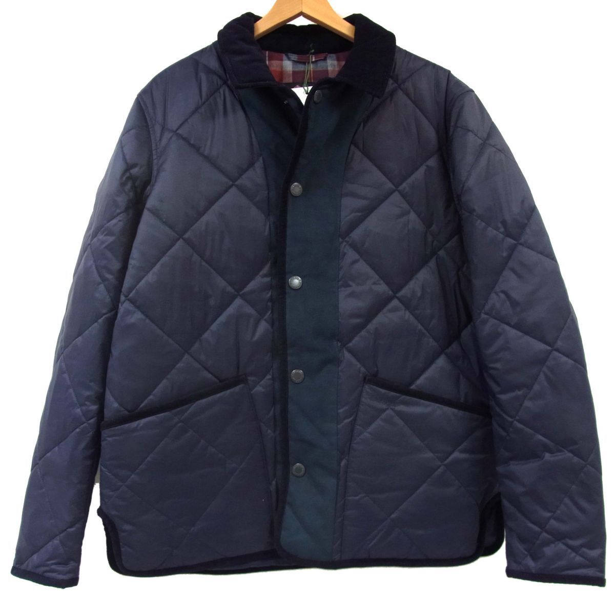 新品◇Barbour バブアー キルティングジャケット 衿コーデュロイ 中綿 