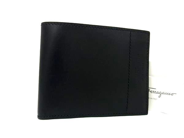 □新品同様□ Salvatore Ferragamo フェラガモ レザー 二つ折り 財布  