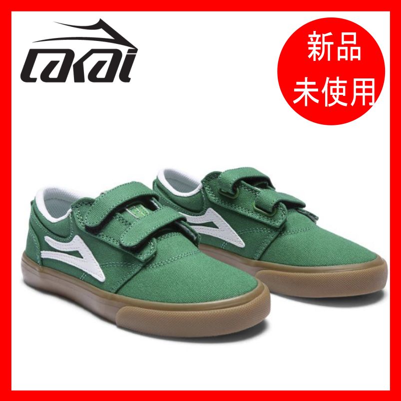 LAKAI GRIFFIN KIDS GREEN/GUM CANVAS 21CM