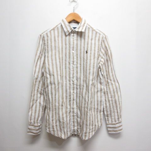 ポロ ラルフ ローレン 麻 リネン 長袖 ストライプ シャツ 刺繍 ポニー XS ポロ ラルフ ローレン 麻 リネン 長袖 ストライプ シャツ 刺繍 ポニー XS