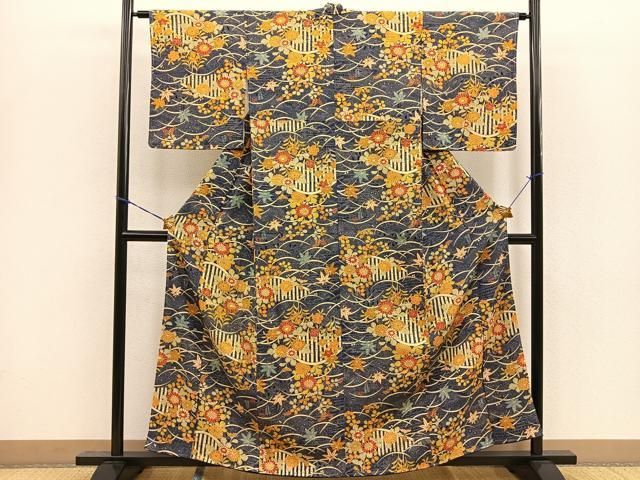 平和屋着物□上質な小紋 霞文 暈し染め 正絹 逸品 未使用