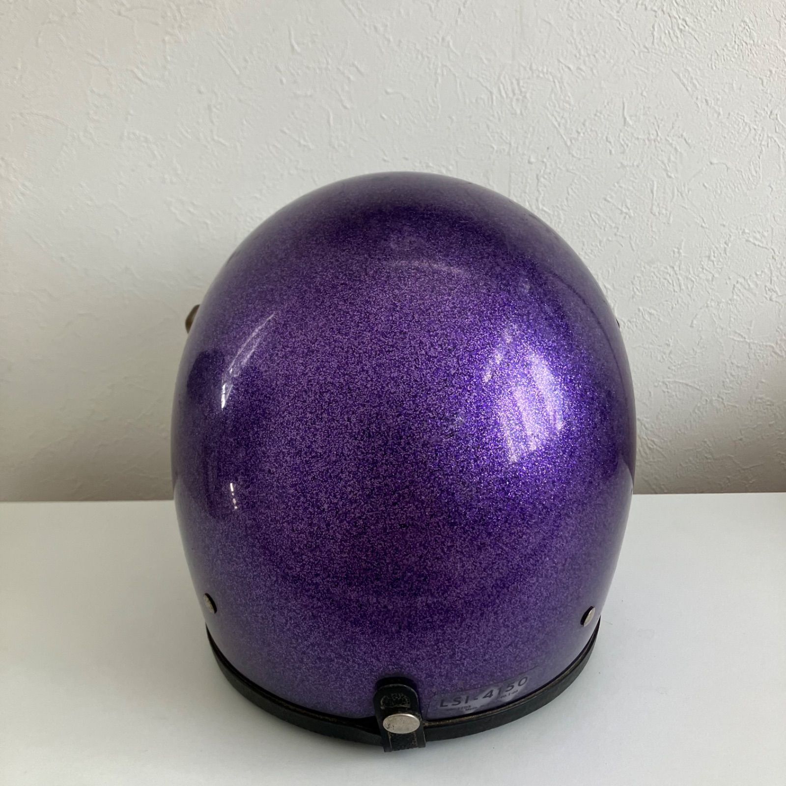 60′s 70′s ビンテージヘルメット ラメ フレーク LSI-4150☆ビンテージヘルメット 1960年代 紫色 バイク 旧車