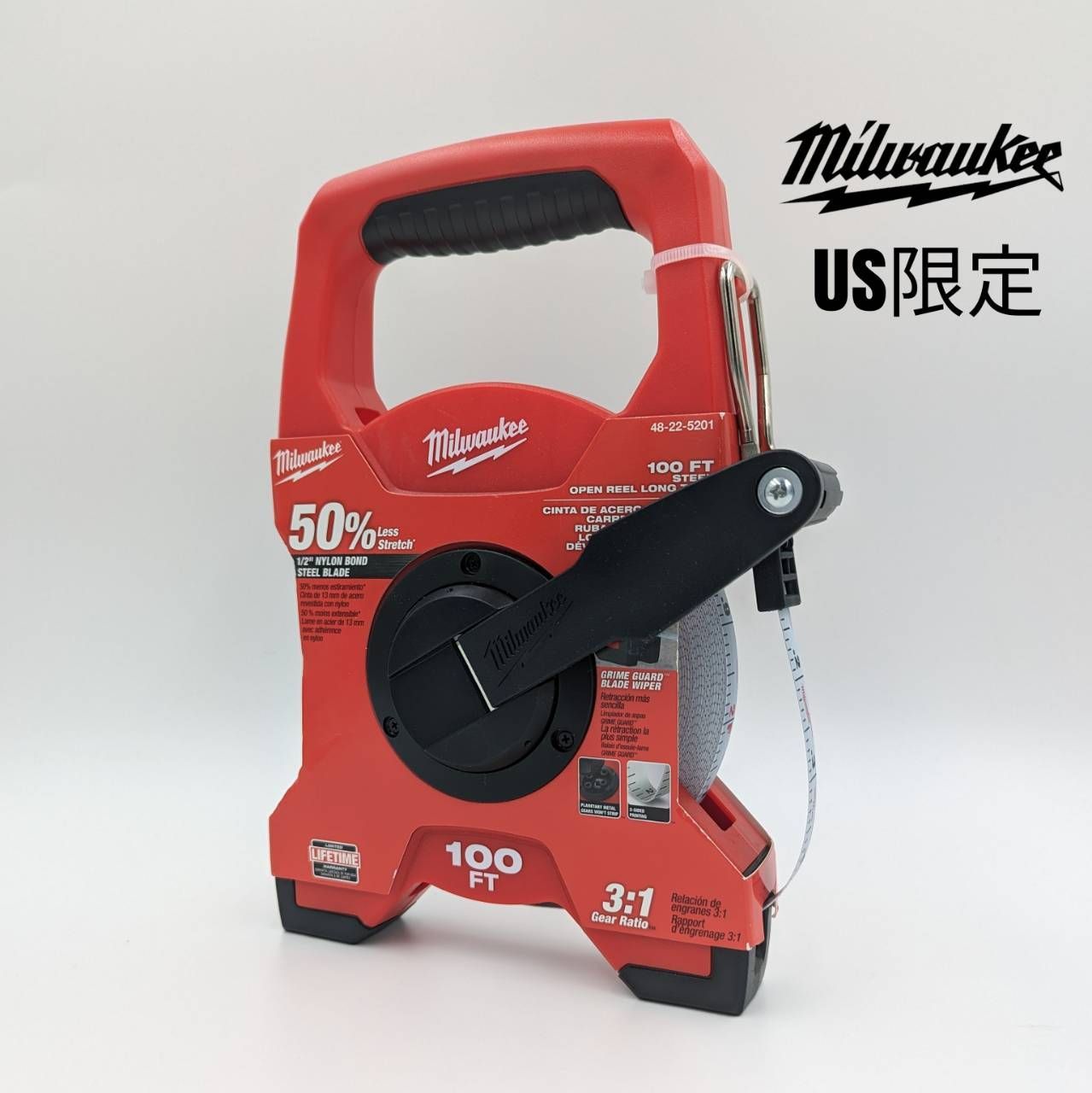 再入荷!! アメリカ milwaukee ミルウォーキー 巻き尺 30m|100ft