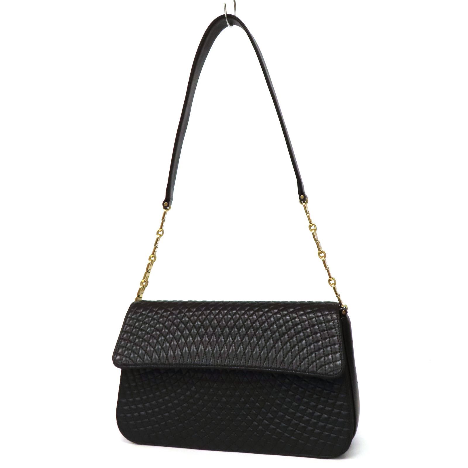 OF25232 美品 BALLY バリー キルティングレザー ロゴチェーン ワン 