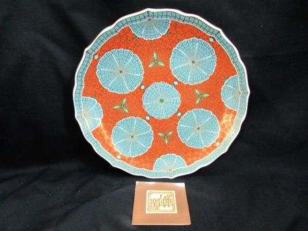 庫山窯 金彩 大皿 飾皿 花紋 輪花 径30cm 前畑陶器 中古 □ - メルカリ