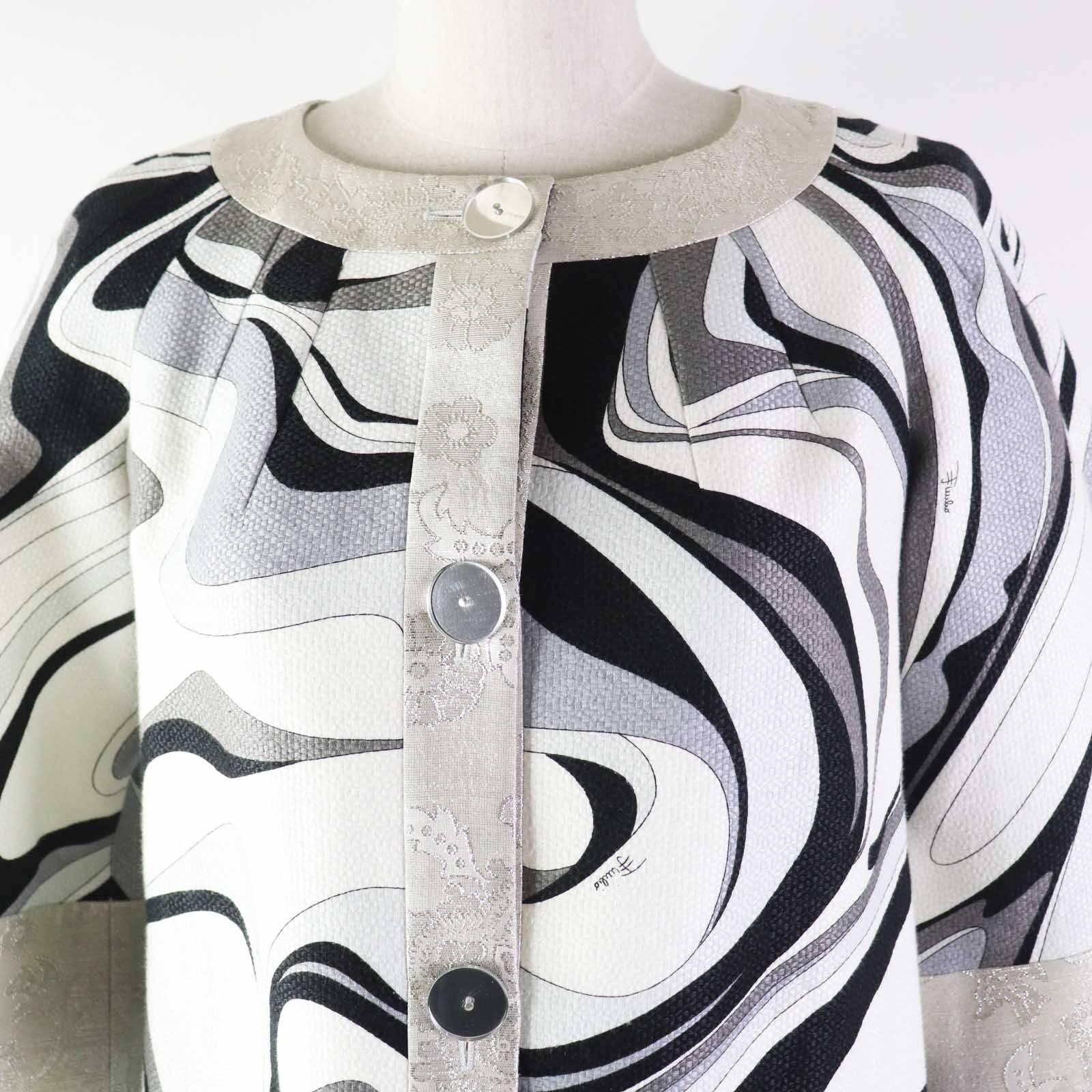 未使用エミリオプッチEMILIO PUCCI Italy製ロングコート38 極美品◎Emilio Pucci エミリオ・プッチ リネン コットン混