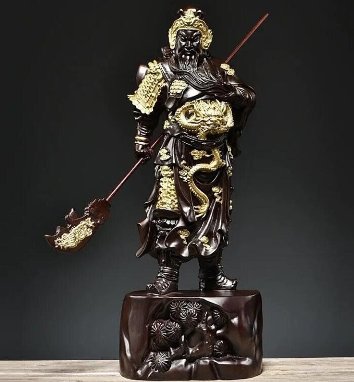 関羽像 彫刻 極上品 黒檀木 仏師で仕上げ品 武財神 中国武将