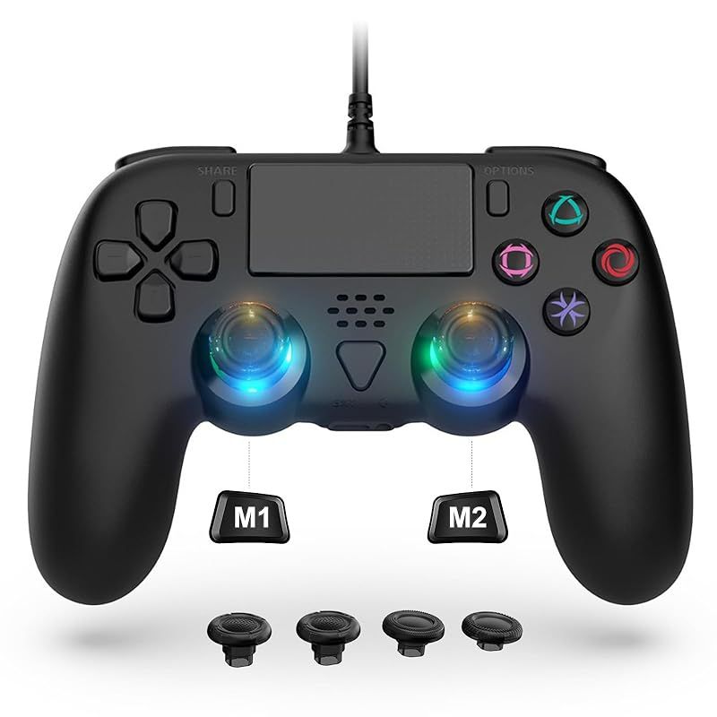 ps5用 コントローラー 【新登場-for ps5 Pro/Ps5/新型ps5 Slim用 】PC/Steam/ps5対応 有線コントローラー 遅延なし 連射機能付 マクロ機能 背面ボタン付き 二重振動 ジャイロセンサー機能 重力感応 高耐