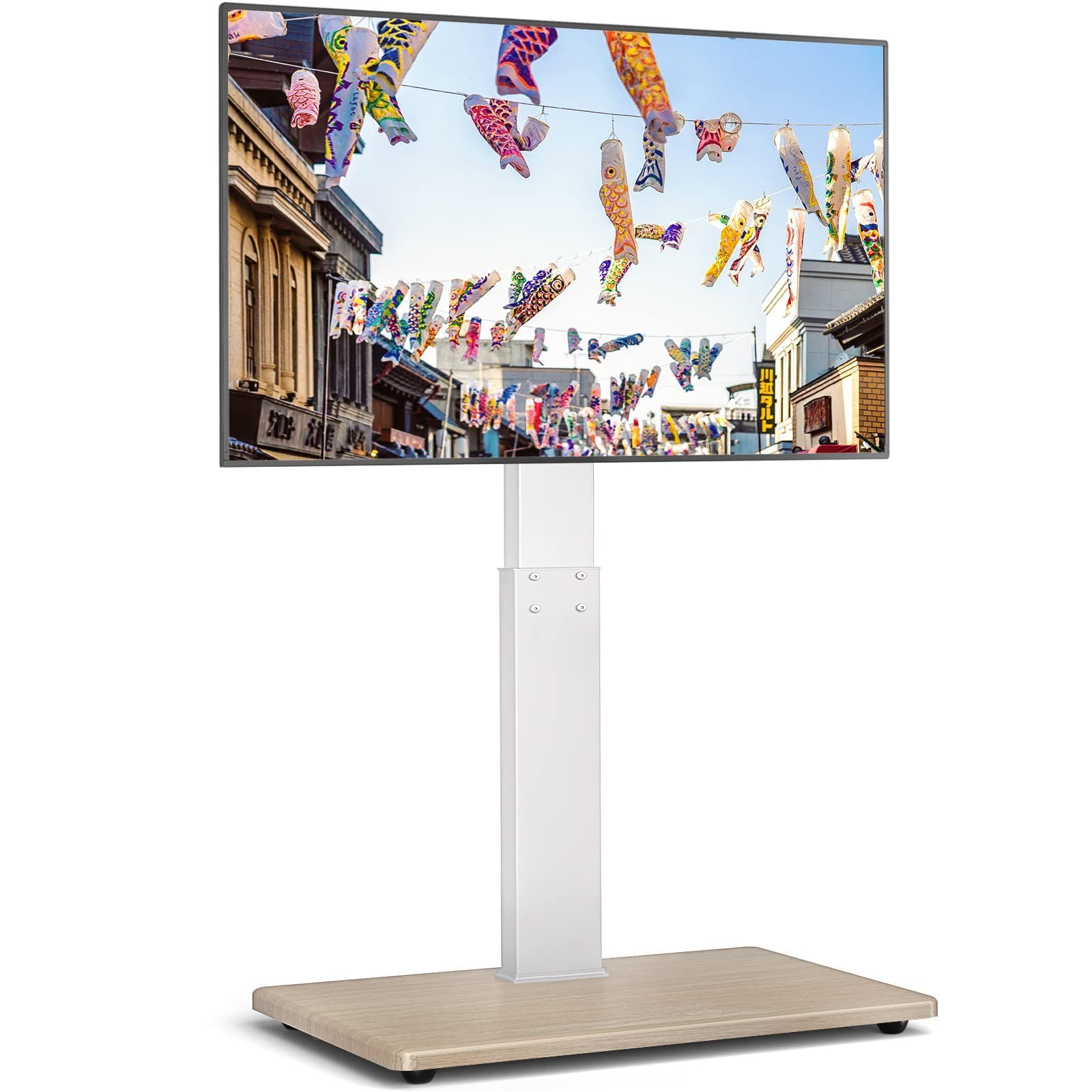 【数量限定】32-70インチ対応 高さ調整可能 ハイタイプ ラック左右回転30 壁寄せテレビスタンド 耐震 テレビスタンド 耐荷重50KG Rfiver ホワイト