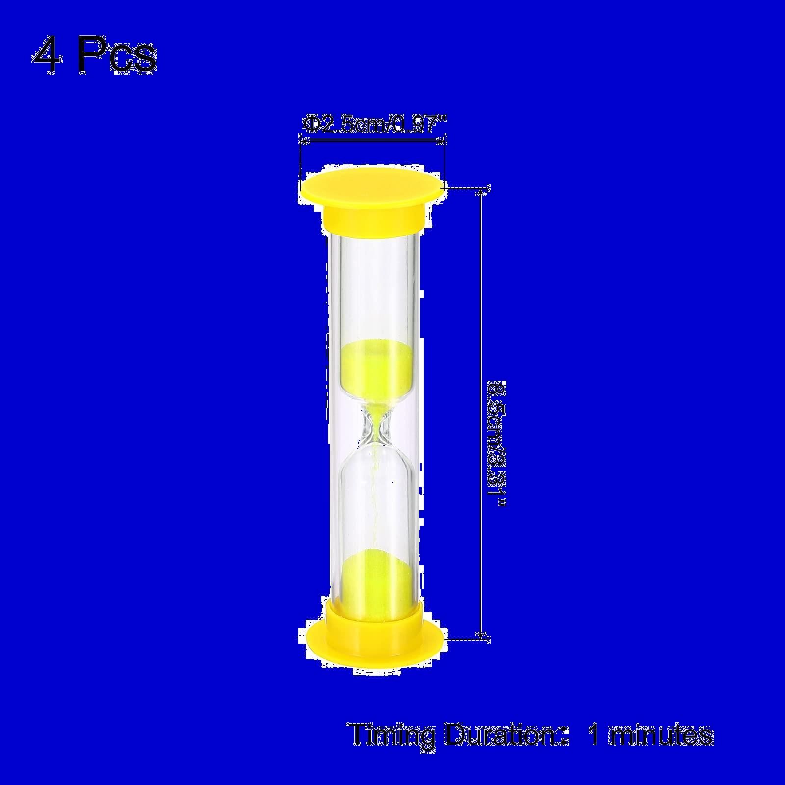 数量限定】PATIKIL 1分砂時計 4個 小さな砂時計 プラスチックカバー付き 秒読み砂時計 ゲーム キッチン パーティーの記念品 DIYの装飾用  イエロー メルカリ