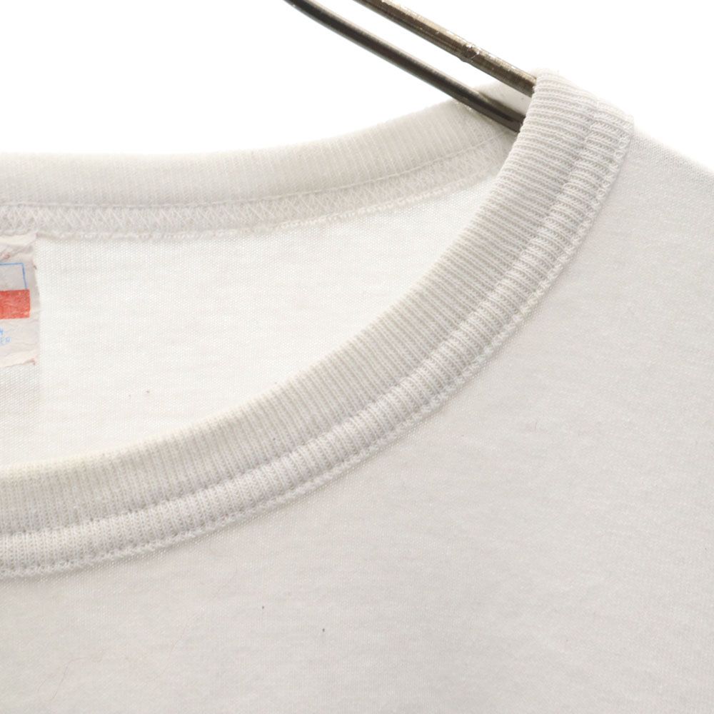 70s USA ロンT 長袖Tシャツ ビンテージ 袖プリ シングルステッチ 白 90's PIGFACE USA製 袖プリントバンドロンT XL 90年代 ピグ