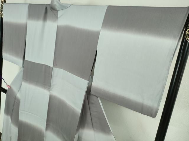 平和屋本店▽希少　西陣の名門　加納幸謹製　よろけお召　単衣　市松　反端付き　逸品　DZAA6605kh5 平和屋本店▽希少 西陣の名門 加納幸謹製 よろけお召 単衣 市松 反端