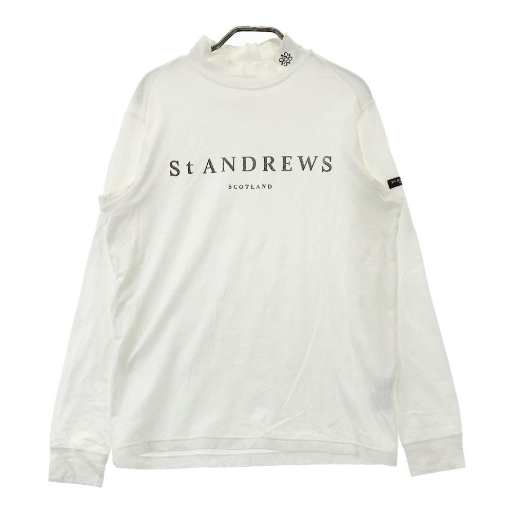 サイズ：L ST ANDREWS セントアンドリュース  長袖ポロシャツ 総柄 グレー系 [240101415825] ゴルフウェア メンズ ストスト サイズ：L ST ANDREWS セントアンドリュース 長袖ポロシャツ 総