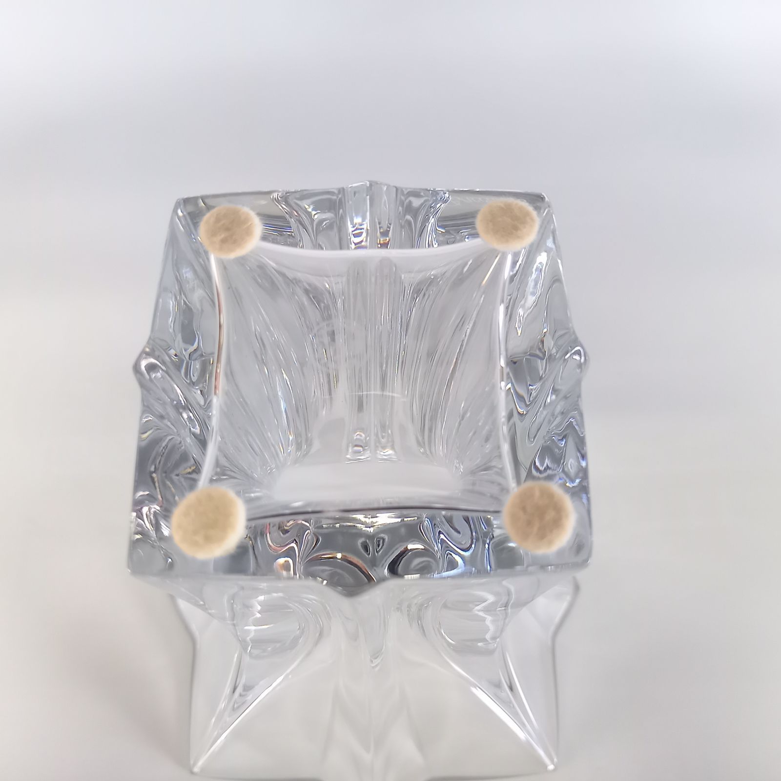 バカラ　クリスタル　フラワーベース　花瓶 アンティークバカラ製色とりどり花鳥模様クリスタル花瓶