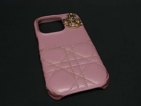クリスチャンディオール iPhone15 Pro スマホ カナージュ ピンク Christian Dior Cannage Lady iPhone 15 Pro Case, iPhone, Pink
