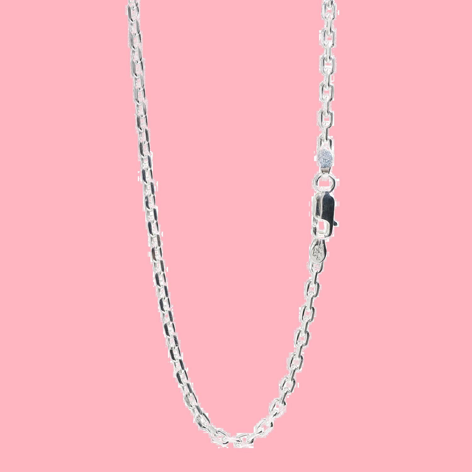 在庫処分 ネックレス 925 シルバー チェーン 幅1.6～6.5mm ネックレスチェーン 長さ40～60cm 4面カット レディース あずきチェーン 人気 新宿銀の蔵