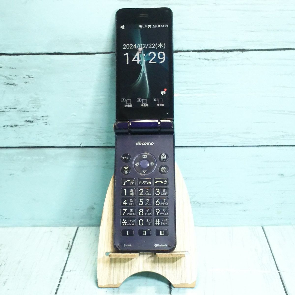 【送料無料】docomo AQUOS SH-01J ブルーブラック ネイビー ケータイ SHARP 本体 白ロム SIMロック解除済み SIMフリー 154475