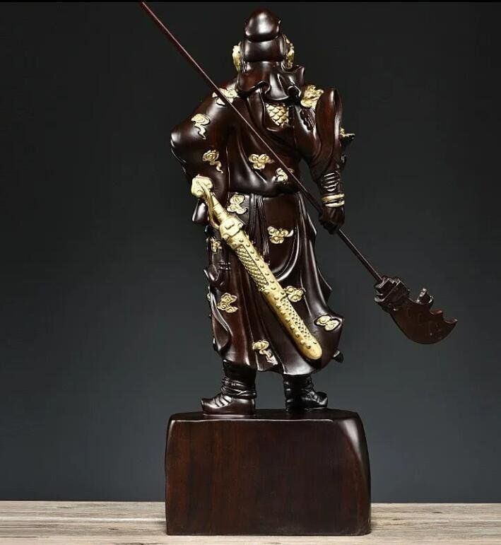 関羽像 彫刻 上品 黒檀木 仏師で仕上げ品 武財神 中国武将 三国志 木彫 WWW_IBETON_RU