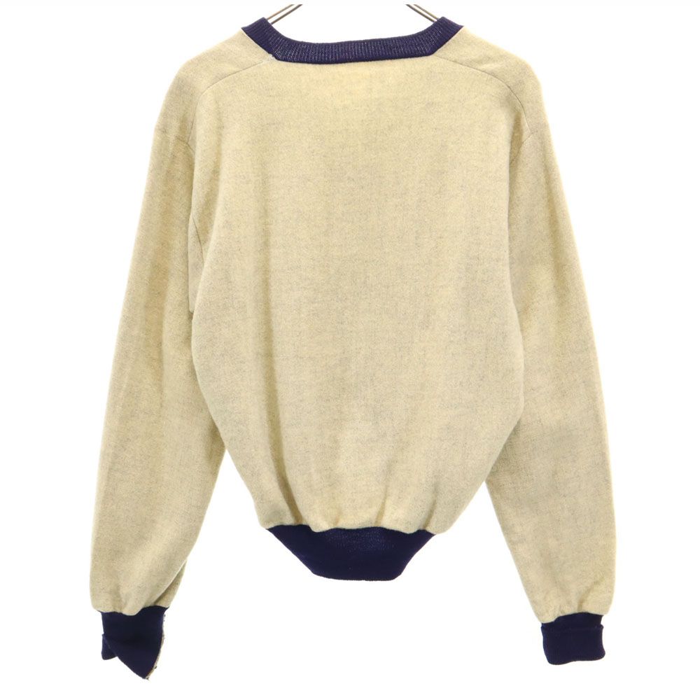 古着 BERTIE & WYCKOFF 70s ヴィンテージ 長袖 フラノ生地 Vネック セーター ベージュ トップス メンズ BERTIE & WYCKOFF 70s ヴィンテージ 長袖 フラノ生地 Vネック セーター