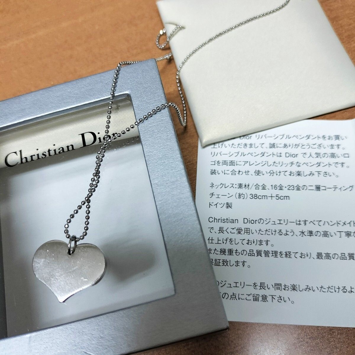 日本正規代理店|90s|Vintage Christian Dior|ディオール ドイツ製|16 23金|ハート リバーシブル ペンダント|ネックレス K23|GOLD JAS 旧JAL |日本エアシステム ◆pKC5<sale>
