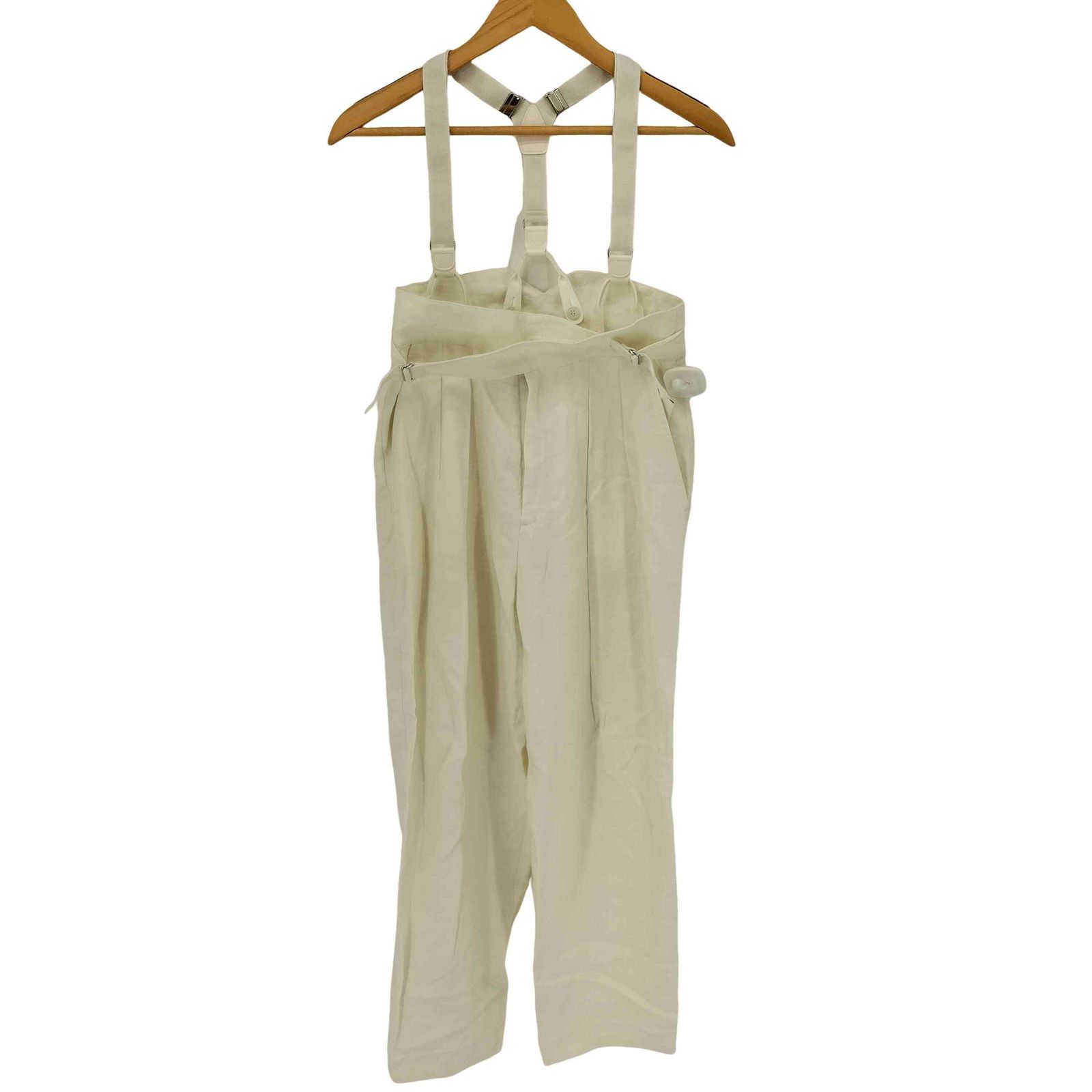 美品✨ウィムガゼット リネン2タックサスペンダーパンツ 長谷川京子コラボ 長谷川京子 ウィムガゼット リネン2タックパンツサイズ36※サスペンダー