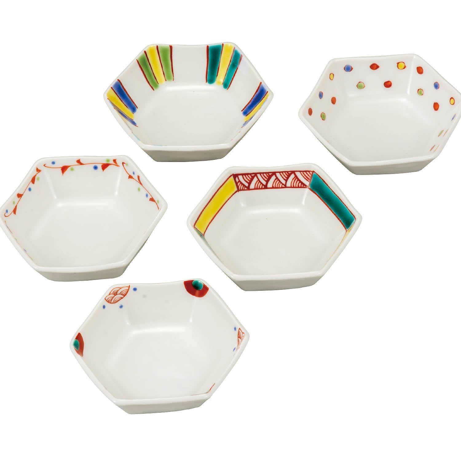 小鉢 和食器 セット 九谷焼 小鉢 5個セット 絵変り 陶器 おしゃれ 鍋 取り皿 小鉢 5個 セット 草花絵変り（ 和食器 おしゃれ 径13.5cm