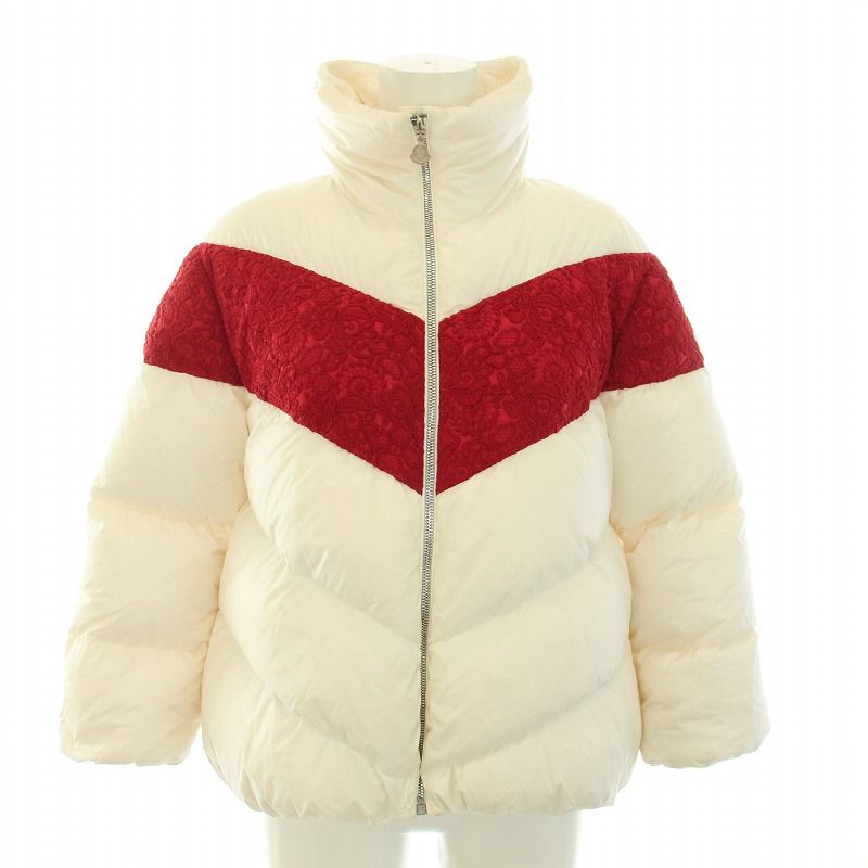  モンクレール MONCLER 20AW シェルダ ギボット SHELDA GUIBBOTTO ダウンジャケット アウター 花柄 刺繍 10 140cm 白 ホワイト 赤 レッド /YT その他