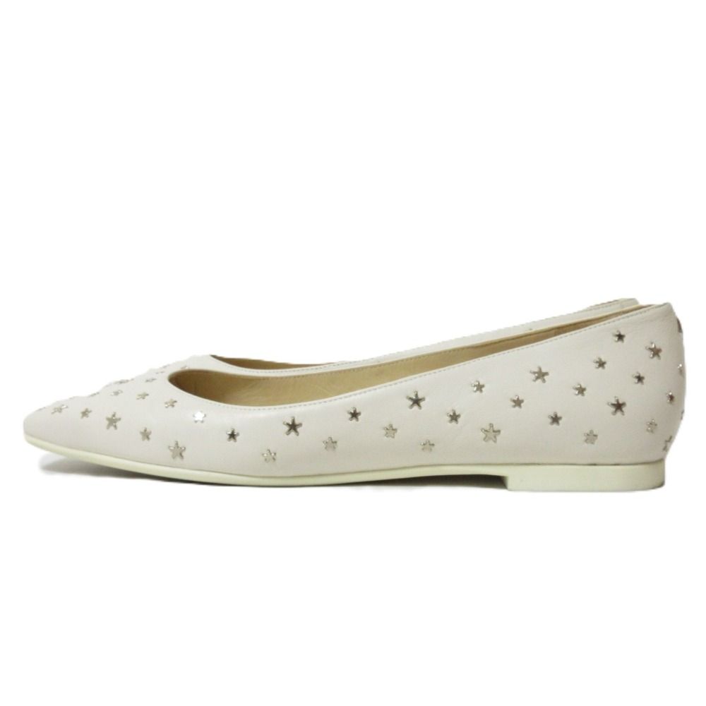ジミーチュウ　フラットパンプス　レザー　スター 未使用 JIMMY CHOO ジミーチュウ レザー スタースタッズ JCロゴ