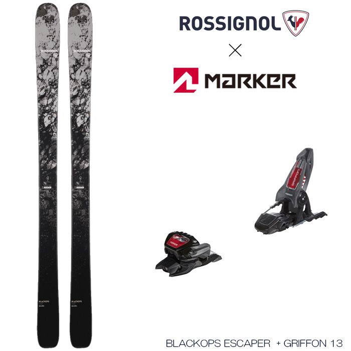 スキー板 セット ビンディング付 2点セット ロシニョール 21-22 ROSSIGNOL BLACKOPS ESCAPER ブラックオプス  エスケイパー + Marker Griffon 13 マーカー グリフォン 取り付け込 - メルカリ