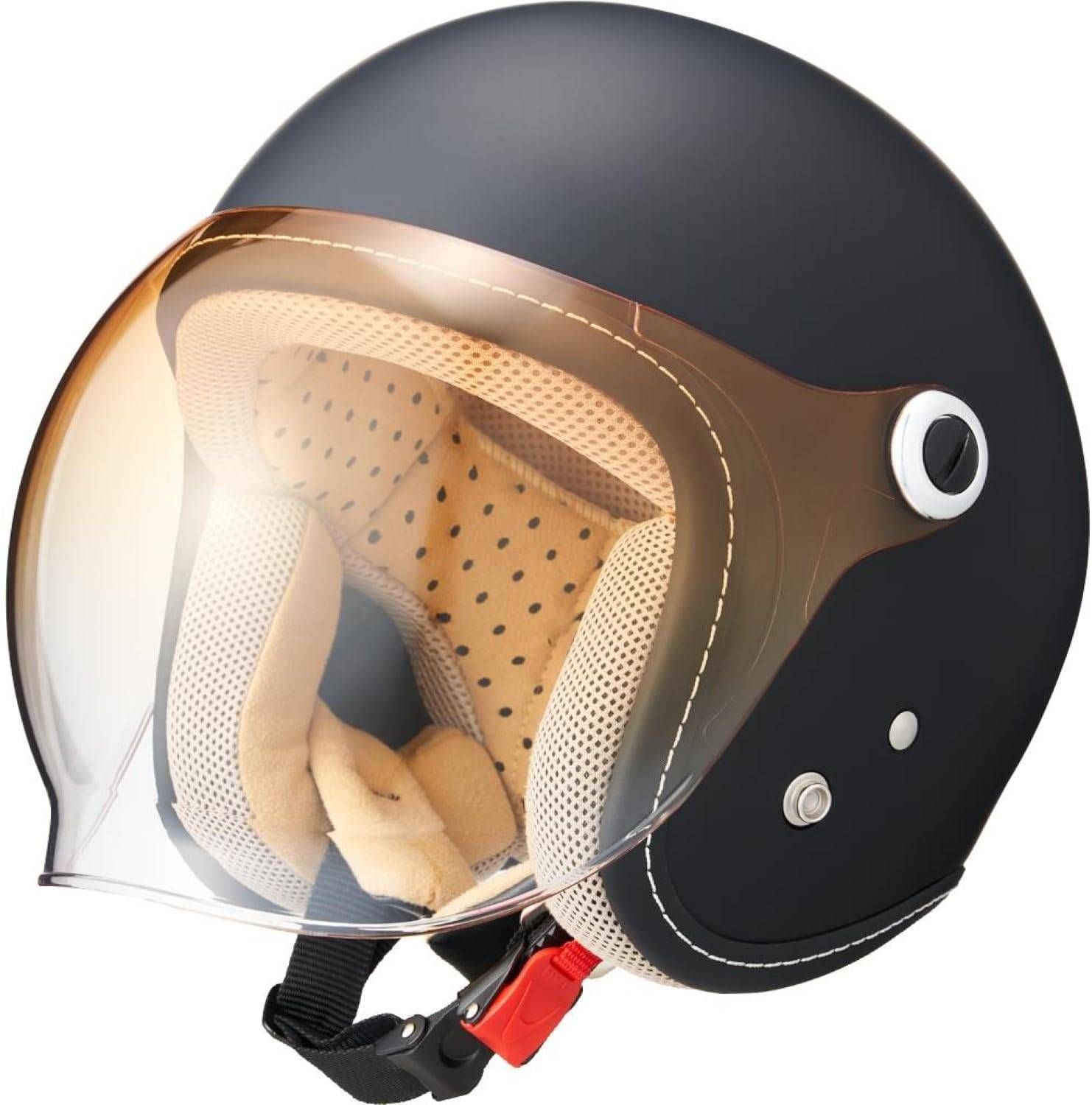 未使用 マルシン MARUSHIN バイクヘルメット ジェット MCJ7 バブルライダー レディース Lサイズ 56-57cm マットブラック 05302002 軽量 認証 通気性 女性 防風