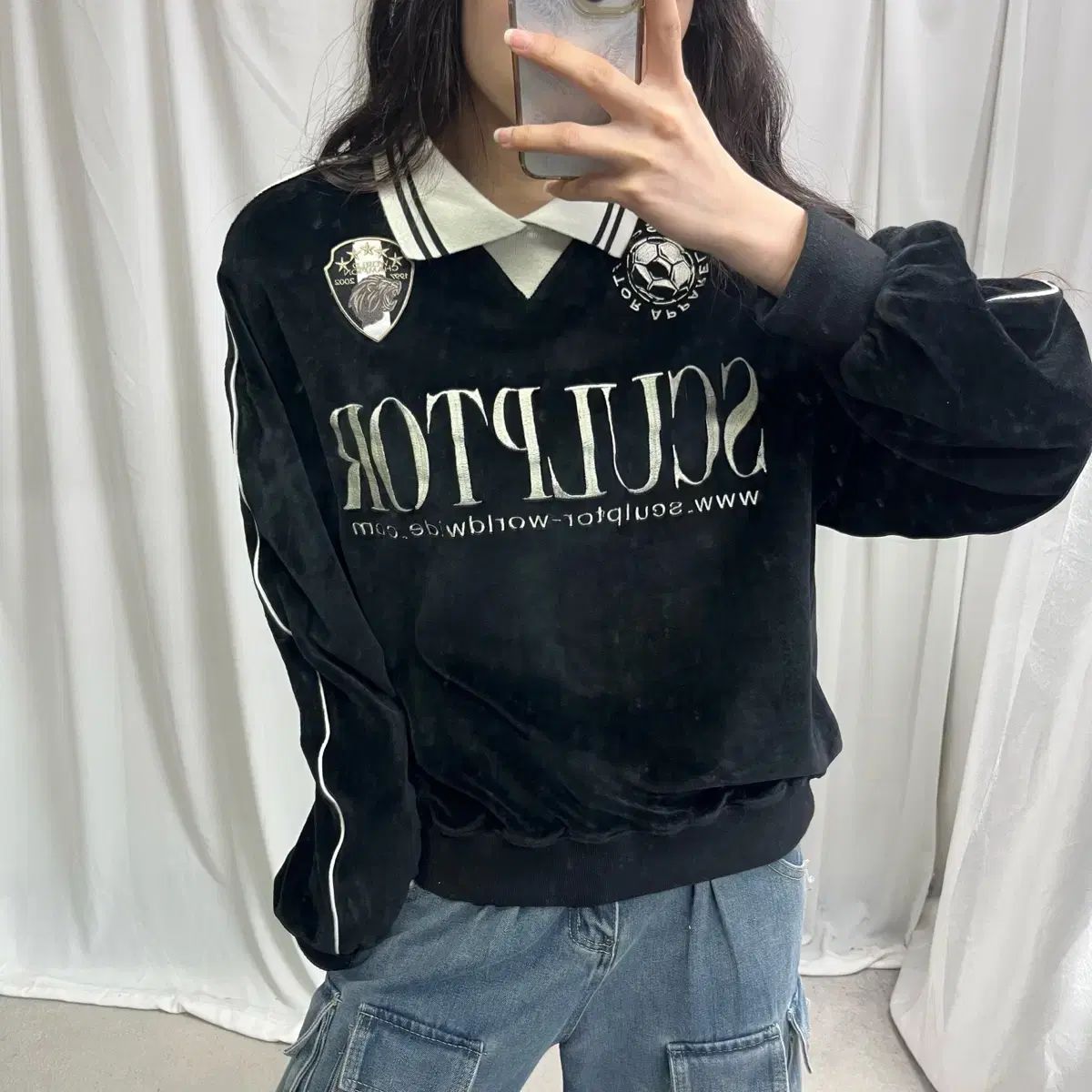 【ももも】SCULPTOR サッカー ジャージ　Mサイズ SCULPTOR（スカルプター）の「SCULPTOR Velour Soccer Jersey