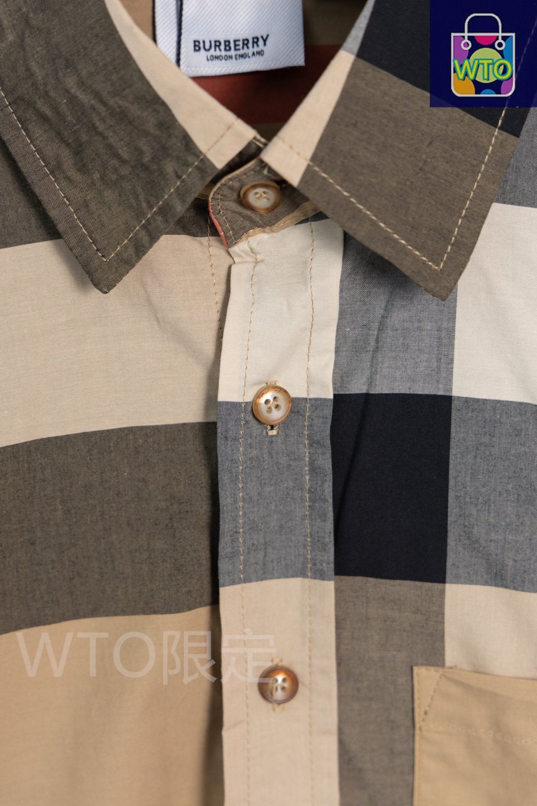 BURBERRY バーバリー 19SS ギンガムチェックパッチシャツ BURBERRY バーバリー 19SS ギンガムチェックパッチシャツ