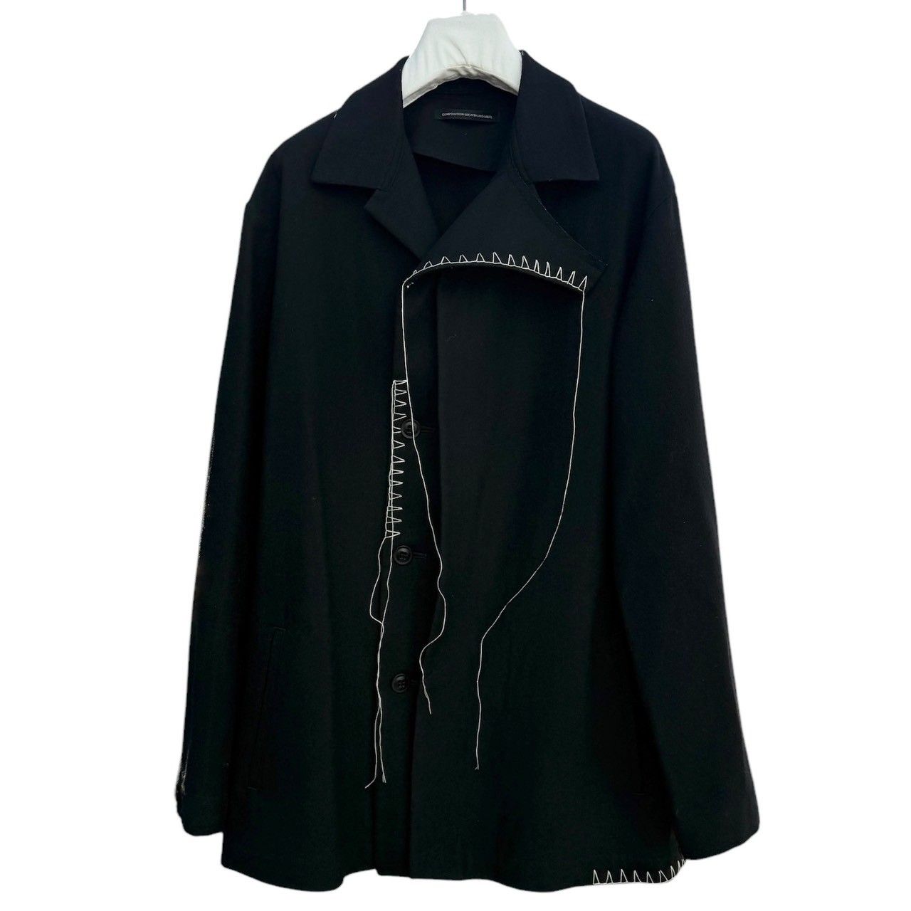 Y's ワイズ 24AW W/ FLANNEL HAND STITCHED LEFT FACING SHIRT JACKET