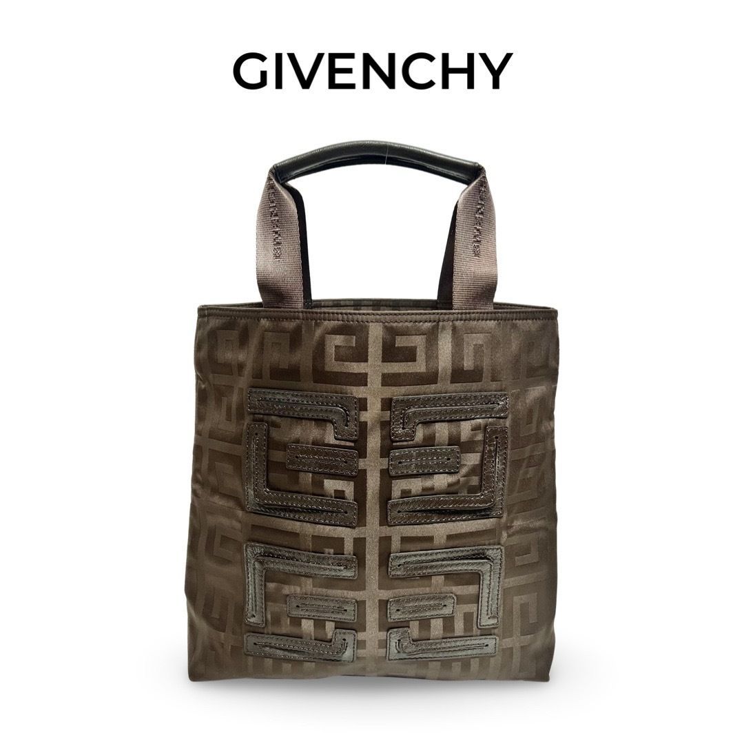 GIVENCHY ジバンシィ 4G ロゴ 総柄 トートバッグ ブラウン ナイロン