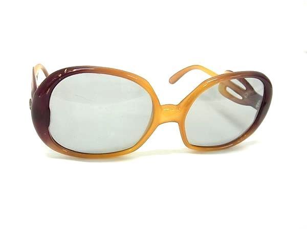 クリスチャン ディオール サングラス メガネ レディース フルリム CDロゴ クリアグリーン×ブラック×レッド系 中古