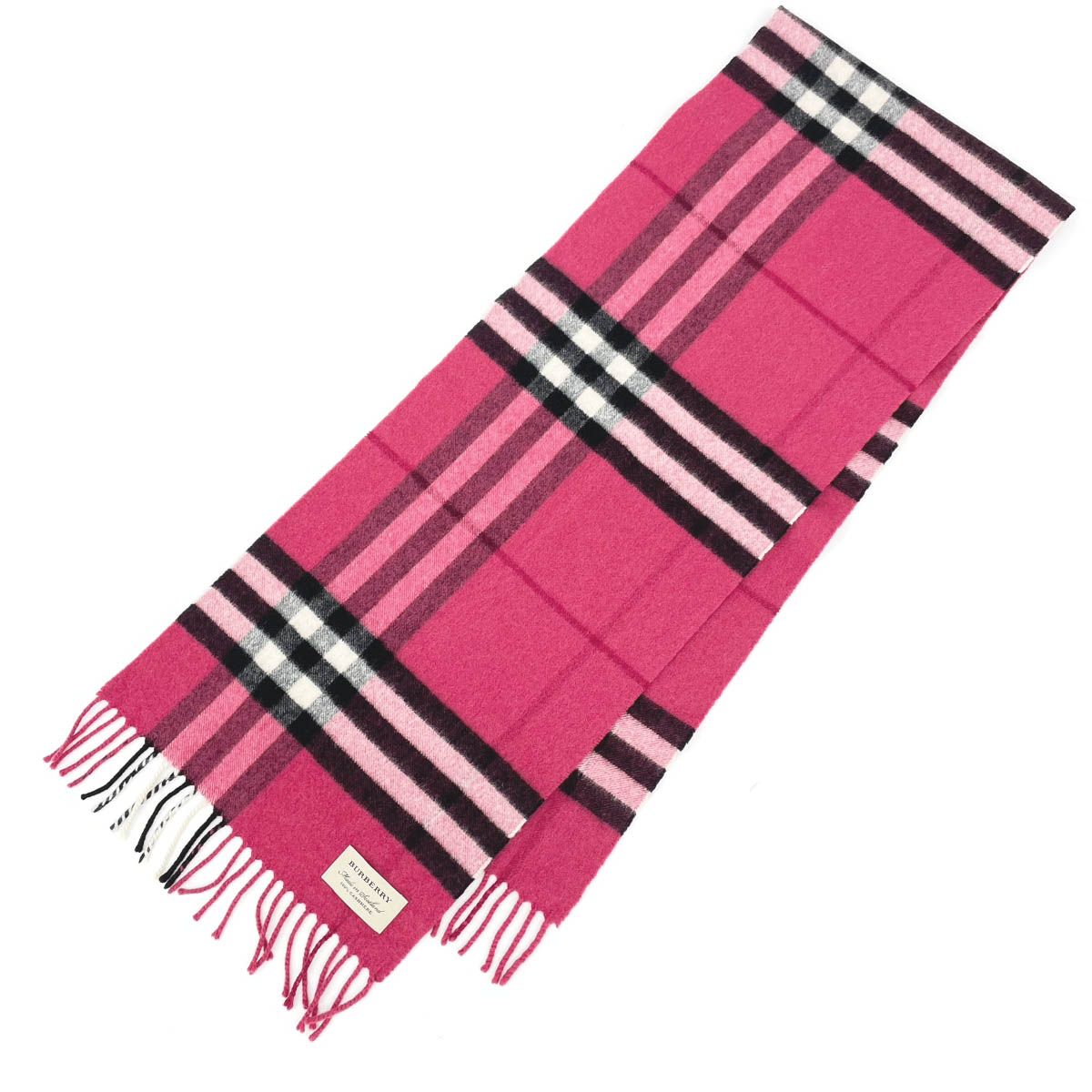良好 BURBERRY LONDON バーバリーロンドン マフラー ローズピンク カシミヤ100％ レディース ノバチェック 240001135751