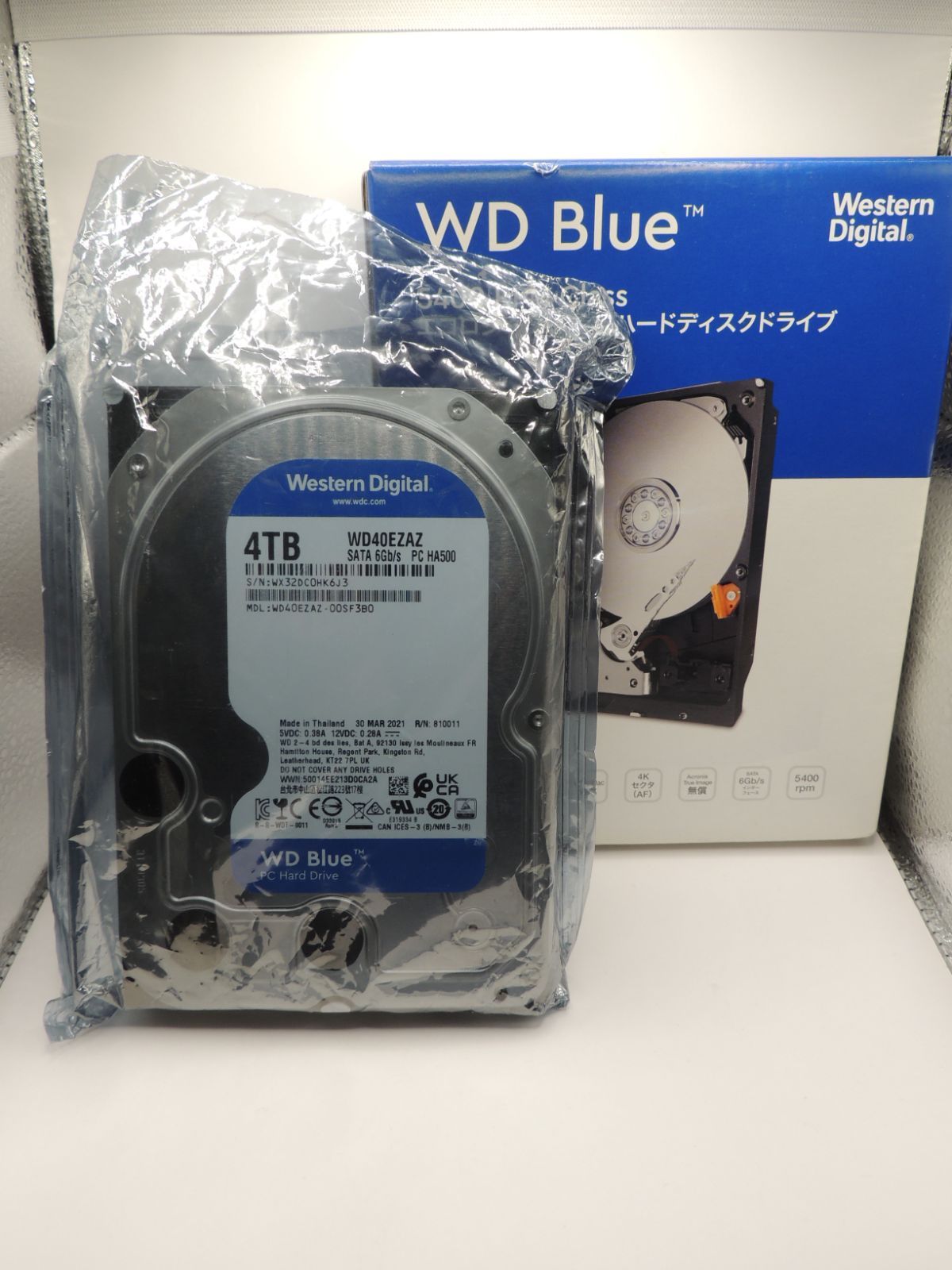 WD Blue 4TB 3.5インチ SATA 6G 5400rpm 256MB WD40EZAZ