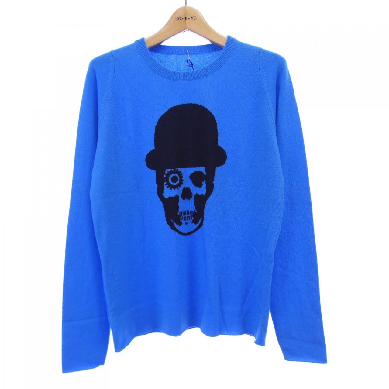 ルシアンペラフィネ　スタッズ　ニット 2017fw-33man-skullknit-grey-