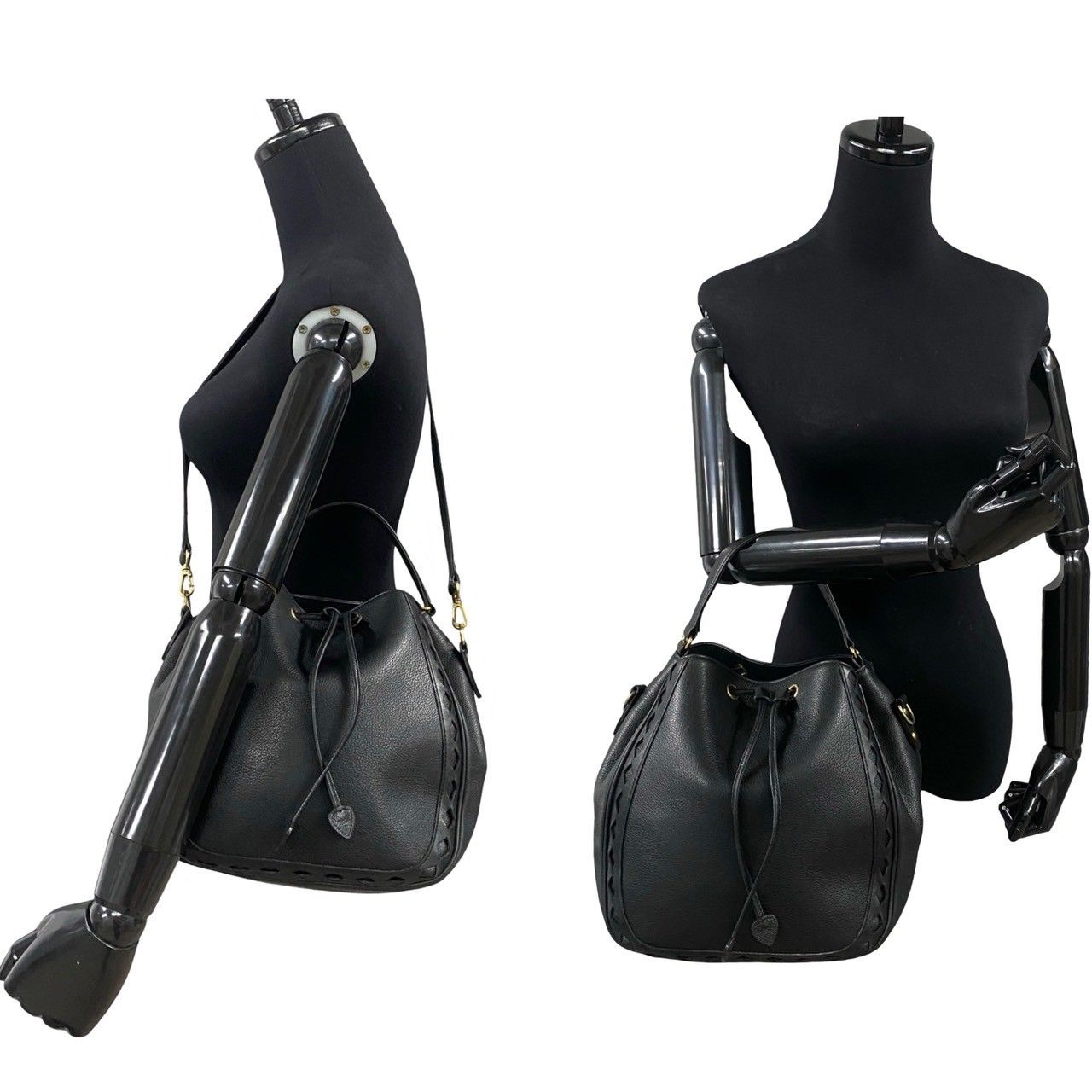 極 美品 イヴサンローラン カットアウト レザー 2way ショルダー 極 美品 イヴサンローラン カットアウト レザー 2way ショルダー