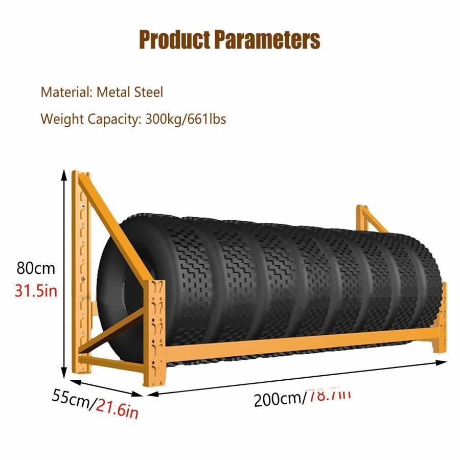 タイヤラック 壁掛け式ホイール＆タイヤ収納ラック、 重い義務鋼鉄ガレージのタイヤの貯蔵の棚、 トラック、農業、Suvのタイヤ用として、 オートショップやカーデ 1.5M - メルカリ