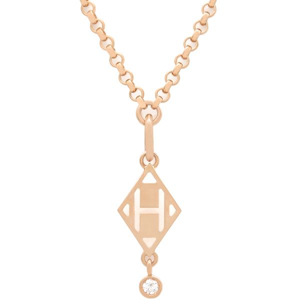 エルメス HERMES ネックレス ガンバード K18PG ダイヤモンド ピンクゴールド 1Pダイヤ 箱