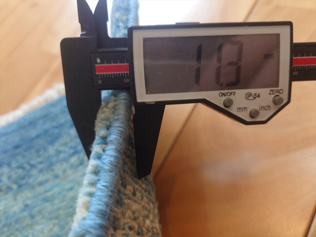 ガゼニ ギャッベ トルクマン族 ミニマット ラグ 39x39cm BD842 ブルー MARWIL-DEMENAGEMENTS_CH