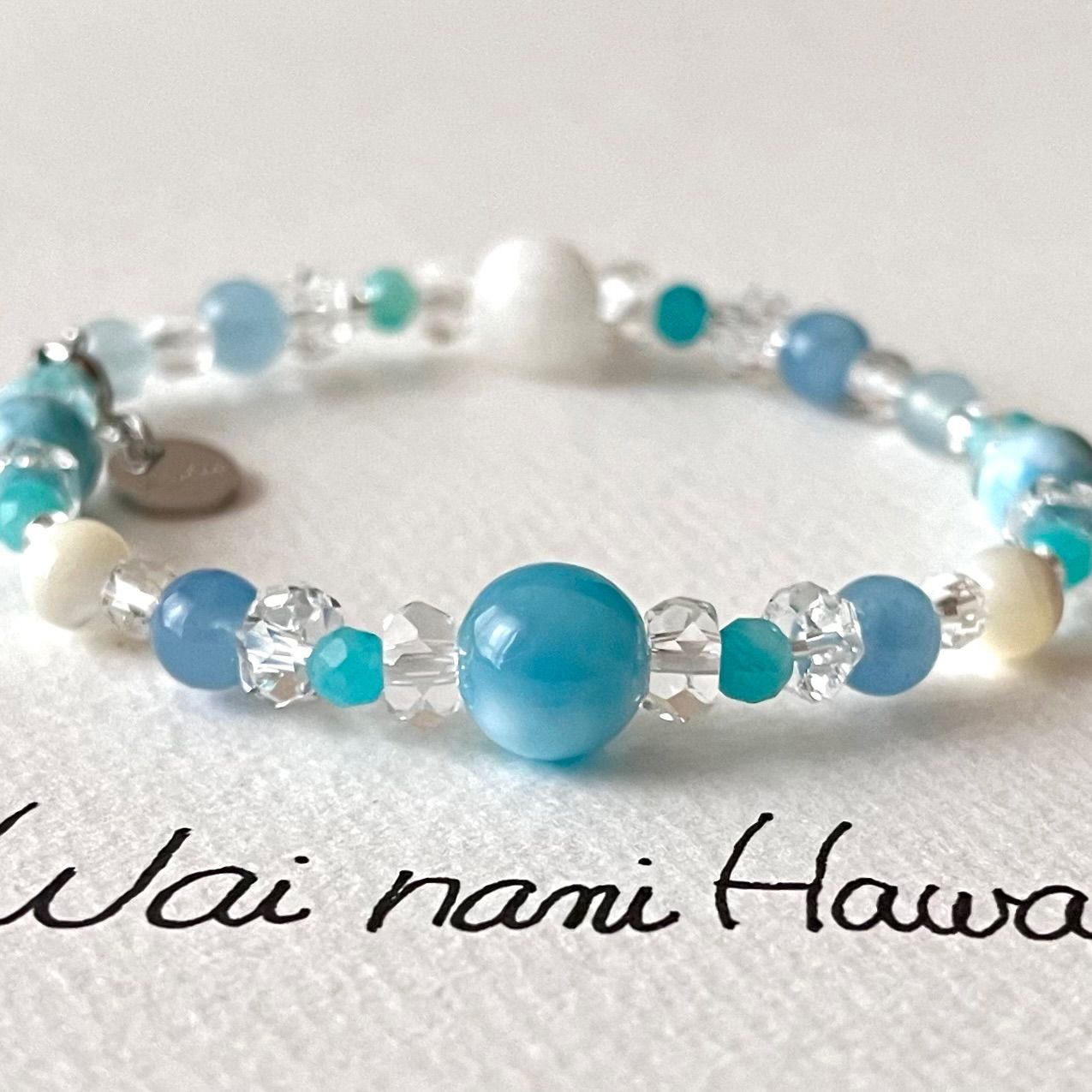 Lino blue Hawaii 空と海 』ハワイアンパワーストーンブレスレット