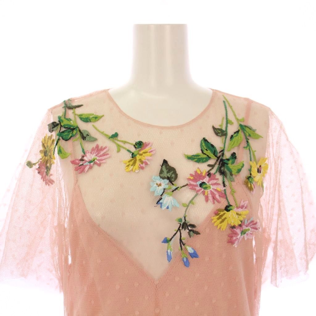 RED VALENTINO 花柄ドットチュール ワンピース RED VALENTINO☆ドットチュール ミニワンピース 花柄 2色 ladies