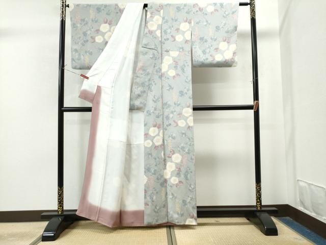 平和屋着物○上質な小紋 葡萄蔦の葉舞花文 正絹 逸品 CAAS7303yc