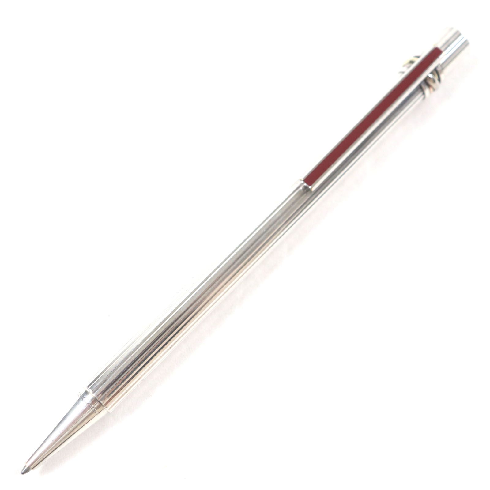良品▼Cartier カルティエ トリニティ ストライプ柄 ロゴ刻印入り ツイスト式 ボールペン ゴールド フランス製 メンズ 筆記確認済み Cartier（カルティエ） 良品▽Cartier トリニティ ストライプ柄 ロゴ