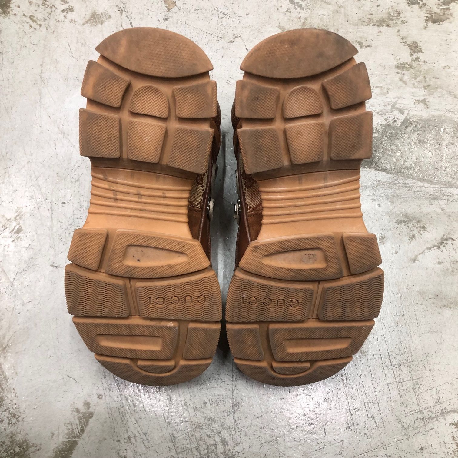 GUCCI フラッシュトレック GGキャンバス ブーツ スエード レースアップ 