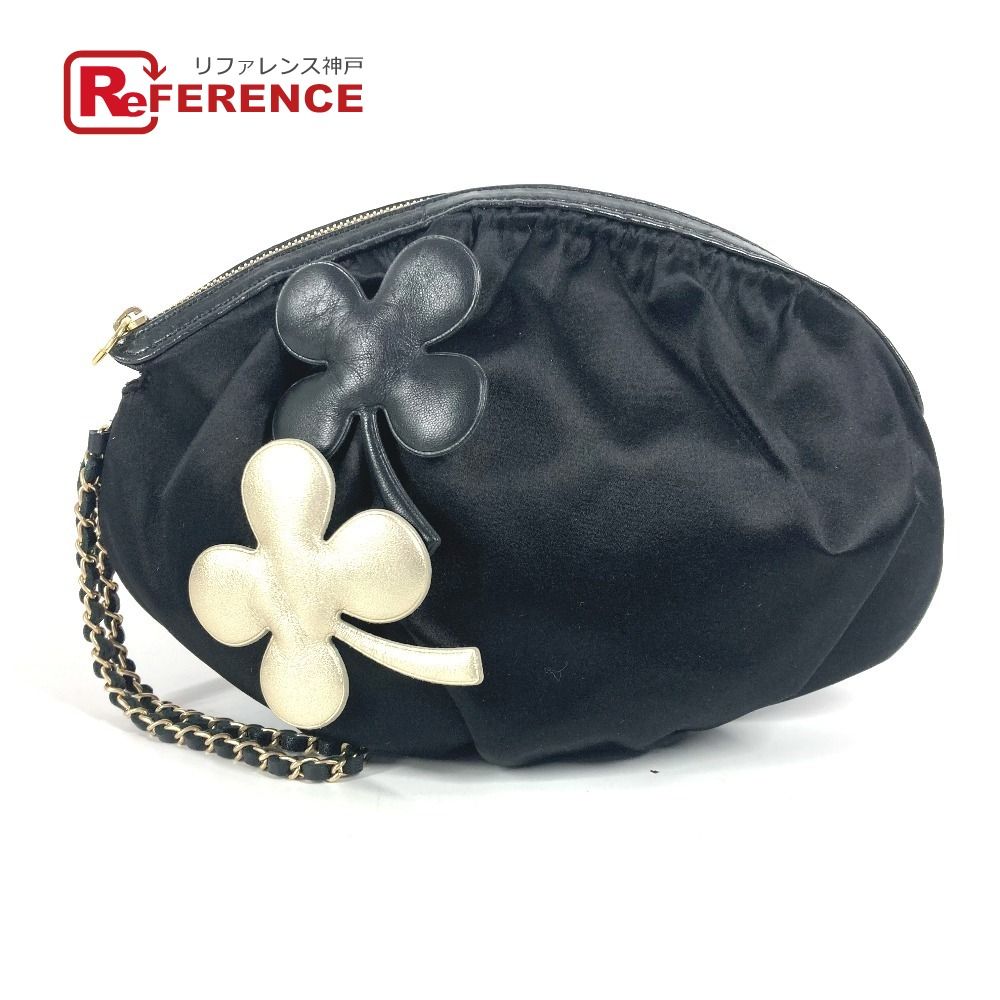 CHANEL シャネル クラッチバッグ クローバー サテン ブラック CHANEL シャネル クラッチバッグ クローバー サテン ブラック