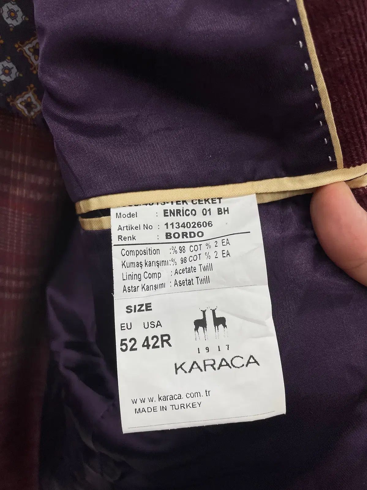 100 KARACA カラカ コーデュロイ ジャケット